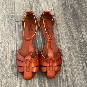 American Eagle Outfitters Leather T-Sandal